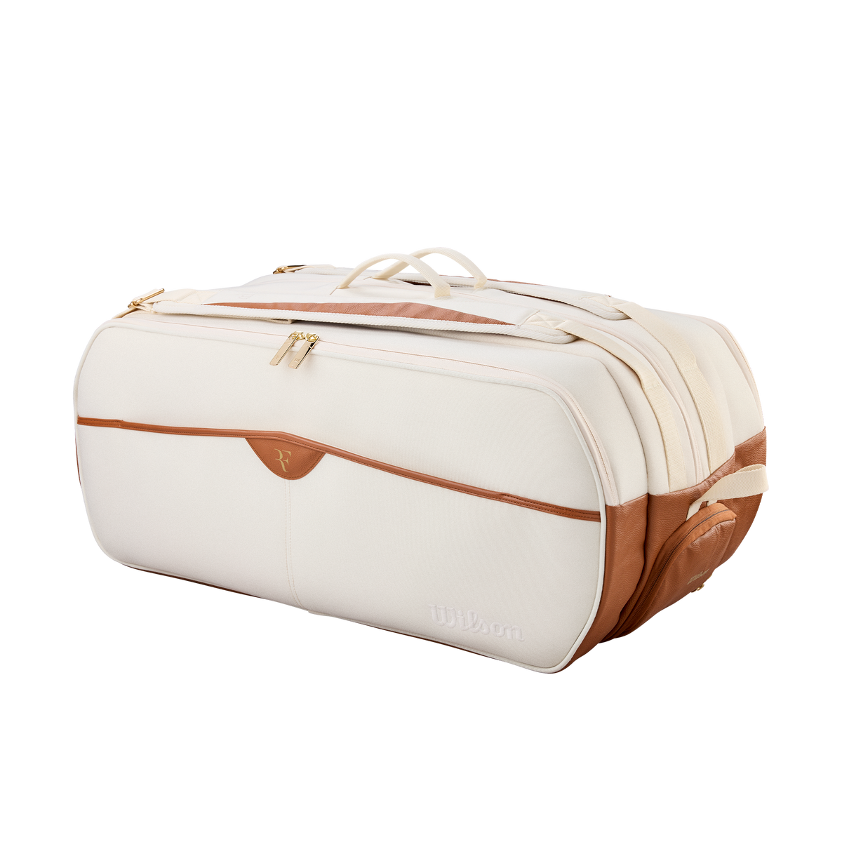 Wilson RF Lawn Collection Tournament Tennis Racket Bag, Holds 15 Rackets, Cream - main view