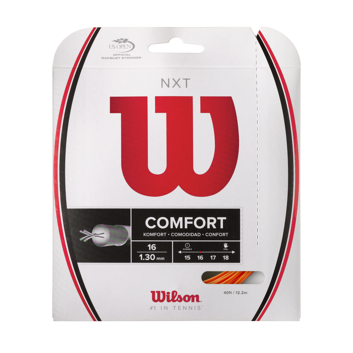 Wilson NXT 16 Tennis String Set, Neon Orange - main view