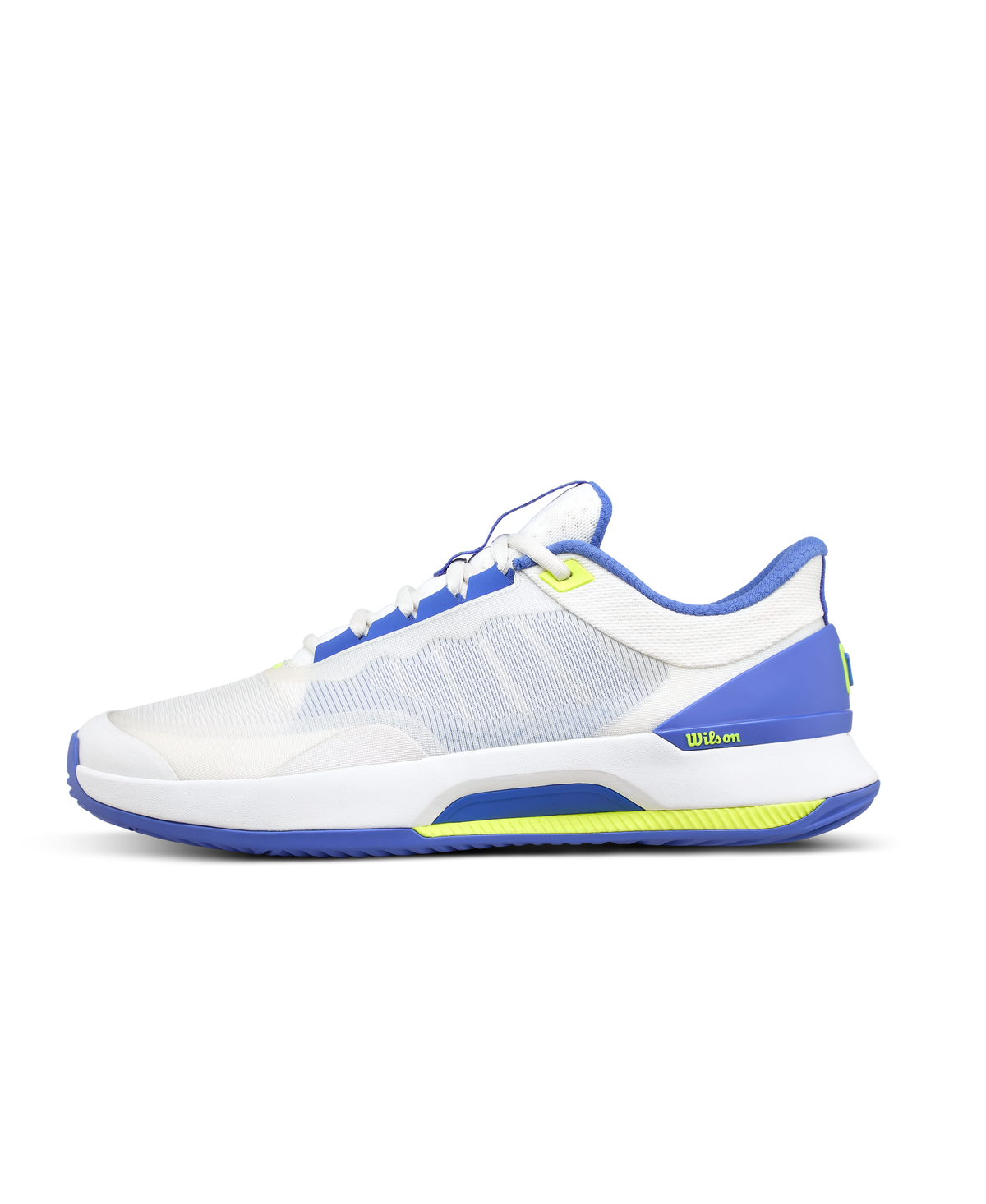 Wilson Intrigue Tour Womens Padel Shoes, White/Amparo Blue/Safety Yellow, Size 11 - main view
