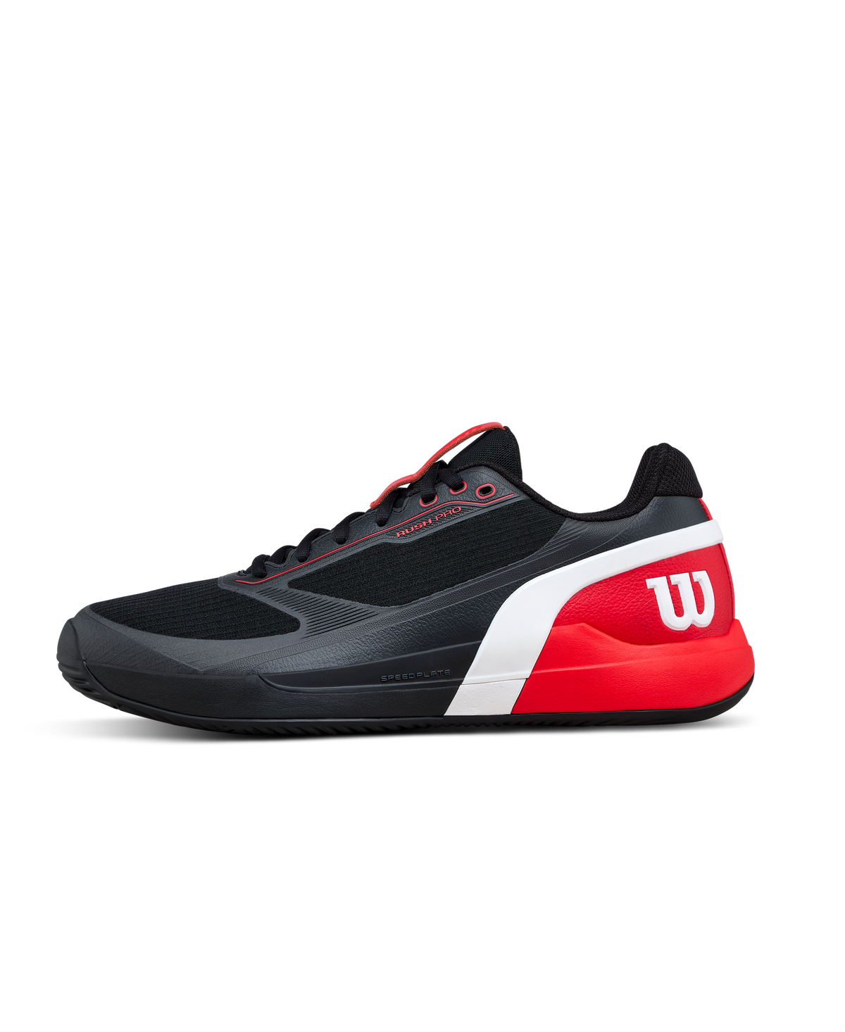 Wilson Rush Pro 5 Mens Padel Shoes, Black/Infrared/White - main view