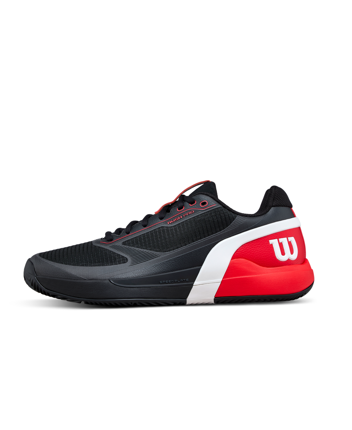 Wilson Rush Pro 5 Clay Mens Tennis Shoes, Black/Infrared/White - main view