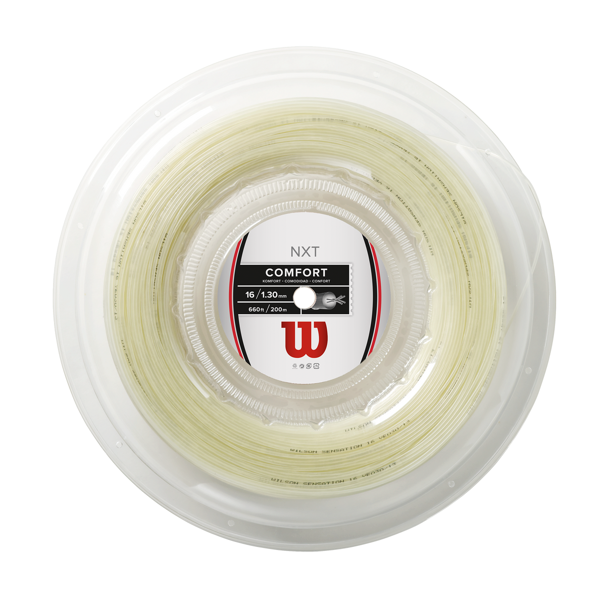 Wilson NXT 16 Gauge Multifilament Tennis String, 200m Reel, Natural - main view