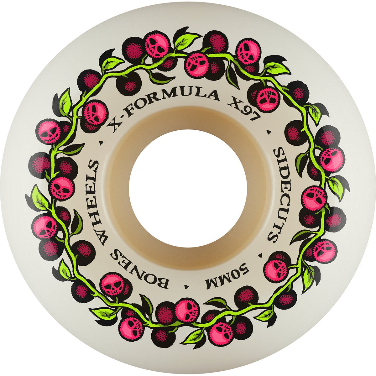 Bones X-Formula Skull Berries V5 Sidecut 50mm 97a Wheels - White (Set of 4)
