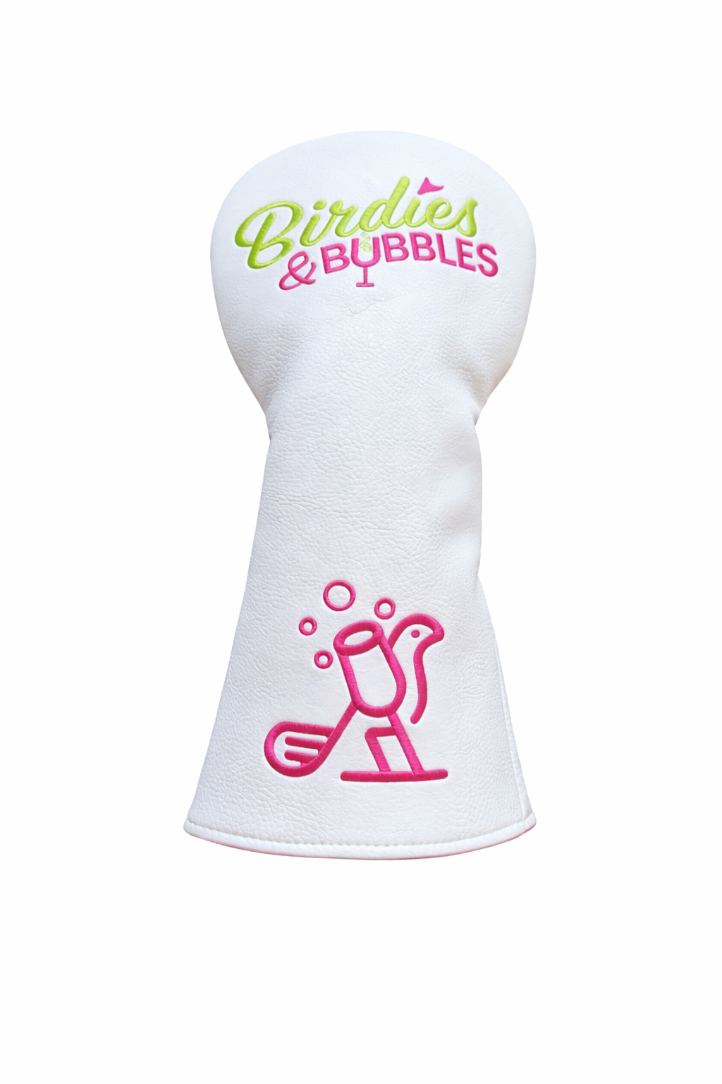 Bubbly Bombshell Women's Golf Driver Headcover White | Birdies & Bubbles