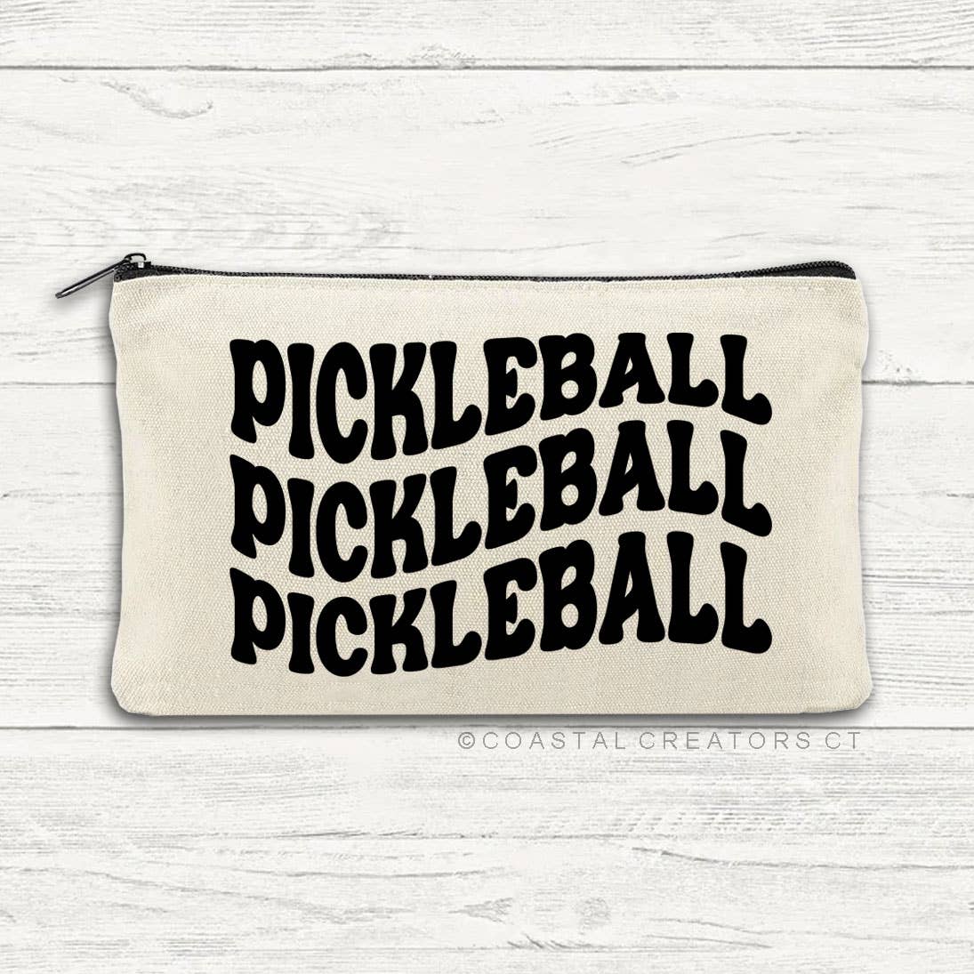 Pickleball Wavy Beige Canvas Bag