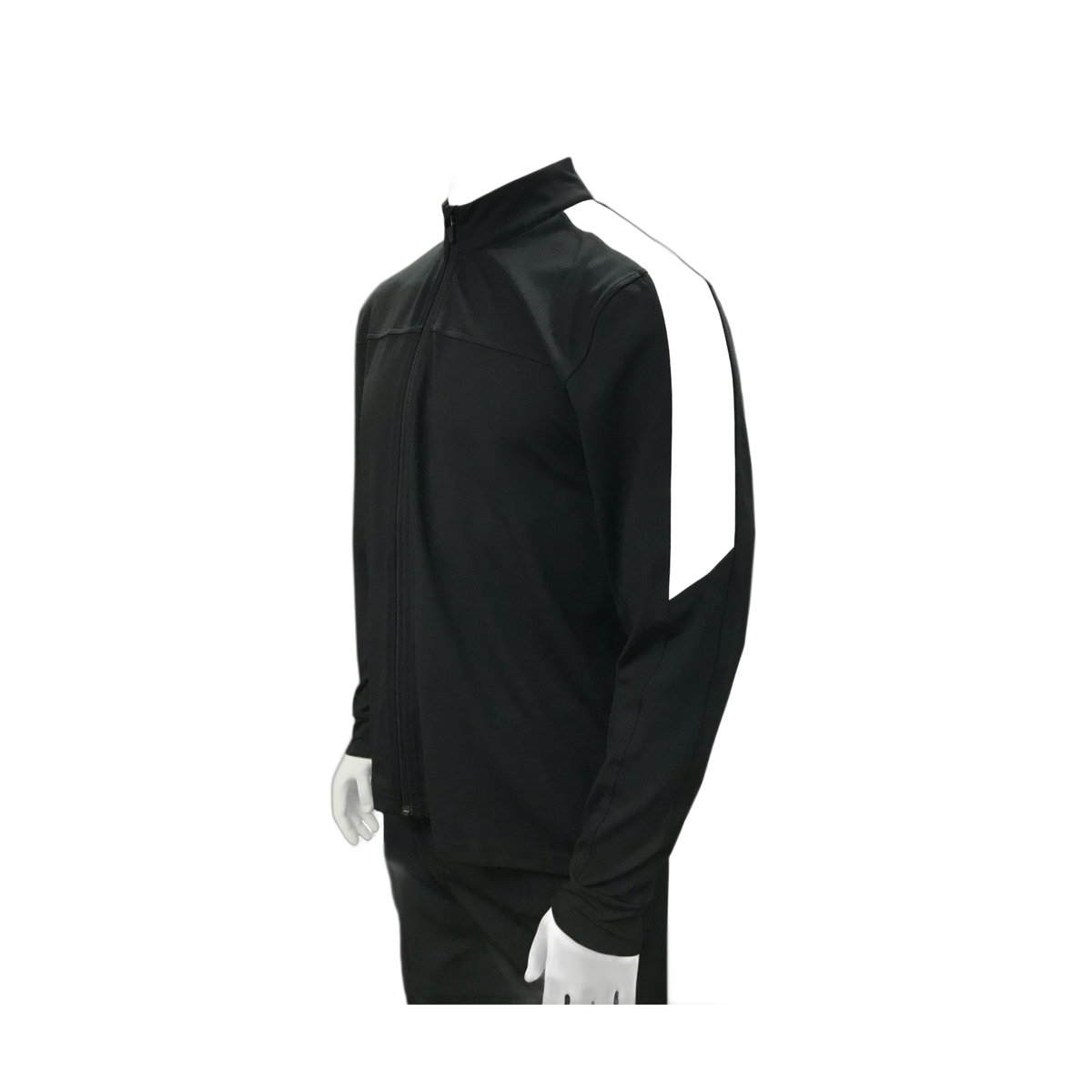 Smitty BKS-234 Collegiate Mens Basketball Jacket Black with White Insert - white insert