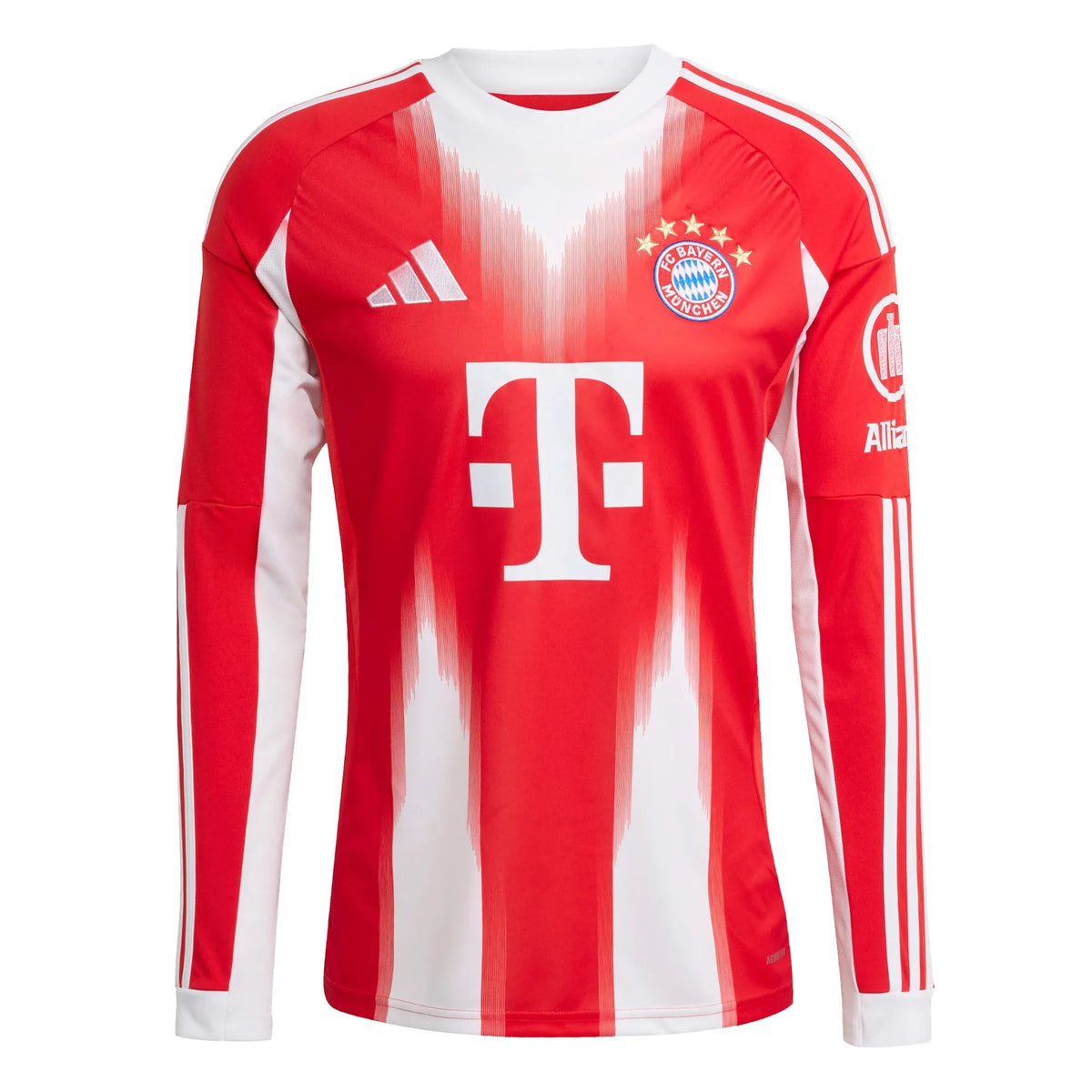 adidas 2025-26 Bayern Munich Men's Stadium Home Long-Sleeve Soccer Jersey