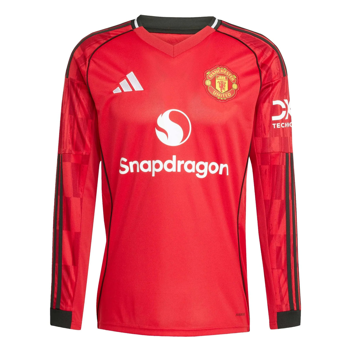 adidas 2025-26 Manchester United Men's Stadium Home Long-Sleeve Soccer Jersey
