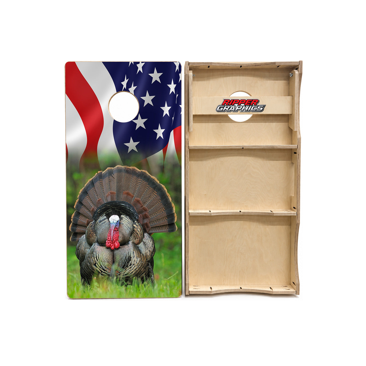 American Flag Turkey Cornhole Design product photo
