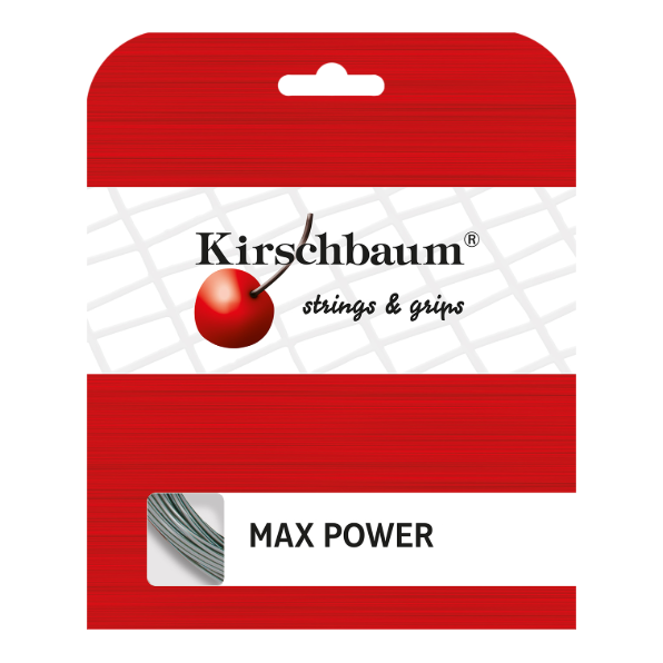 Kirschbaum Max Power Tennis String Set, 40 ft in 1.20mm / 18G Silver - Front View