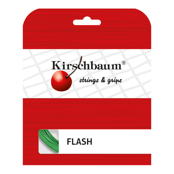 Kirschbaum Flash Tennis String Set, 40 ft in 1.25mm / 17G Green - Front View