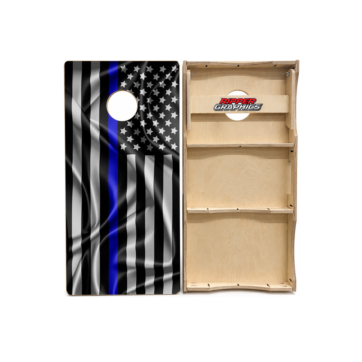 Blue Line Flag Cornhole Design product photo
