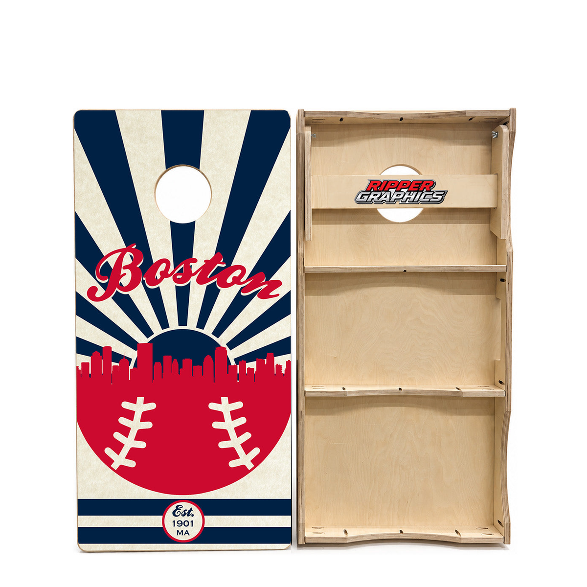 Boston Baseball Cornhole Design product photo