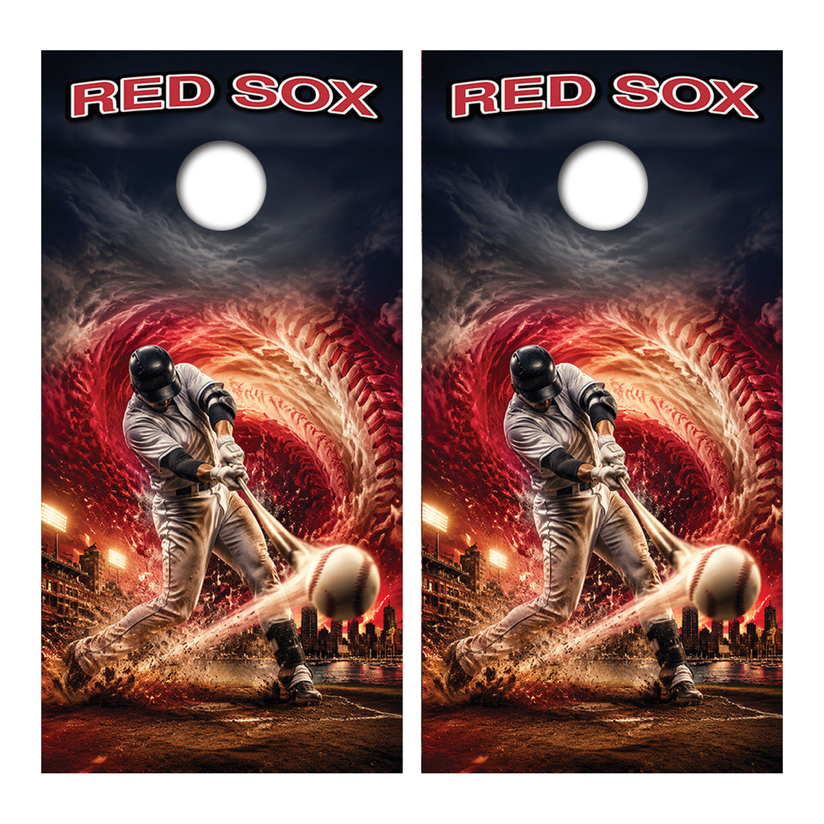 Boston Red Sox Baseball Inspired Cornhole Design - Corn5218 - Great Call Athletics