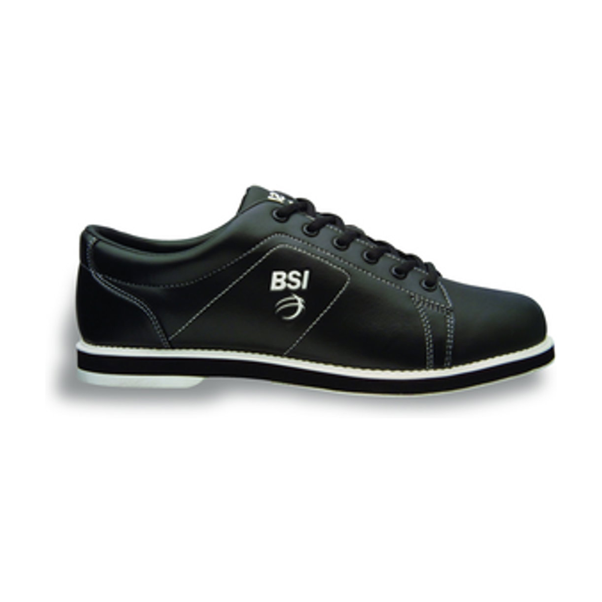 BSI Men's Classic Bowling Shoes Black White Stitching - main product view