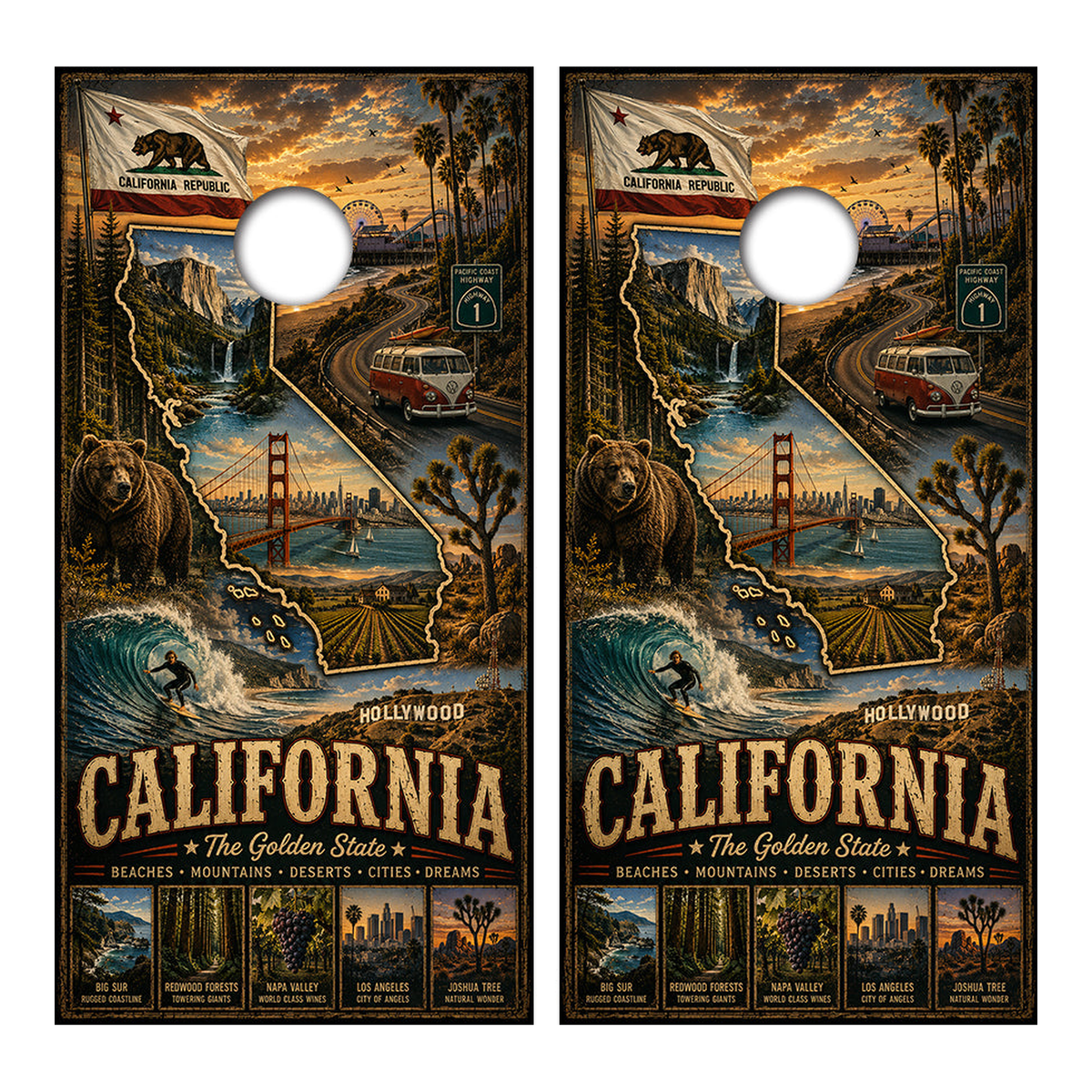 California The Golden State Cornhole Design - Corn5084 - Great Call Athletics