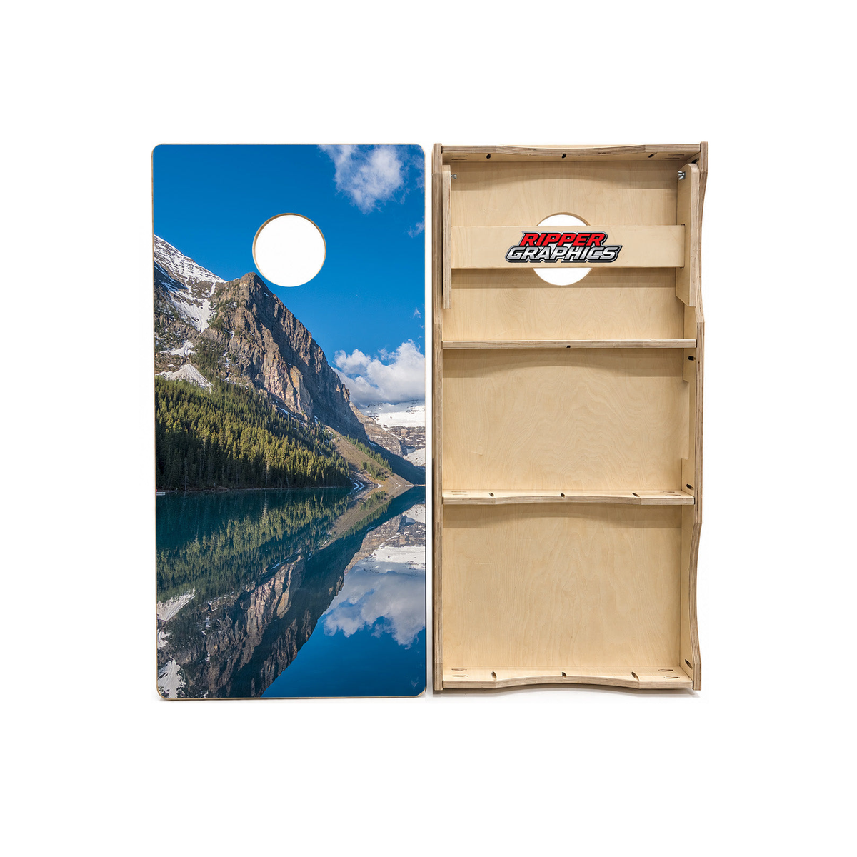 Canadian Wilderness Backdrop Cornhole Design product photo