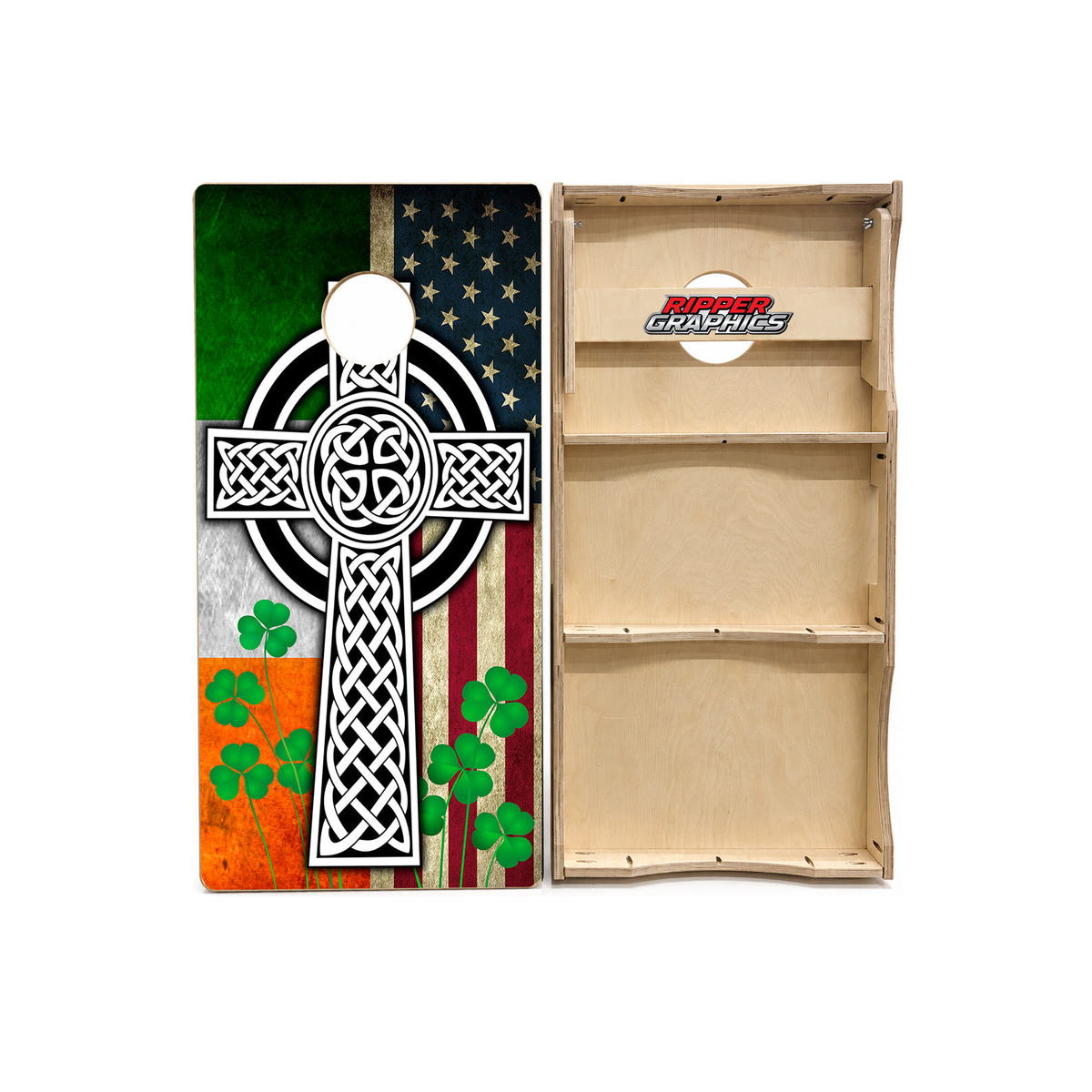 Celdic Irish American Flag Cornhole Design product photo