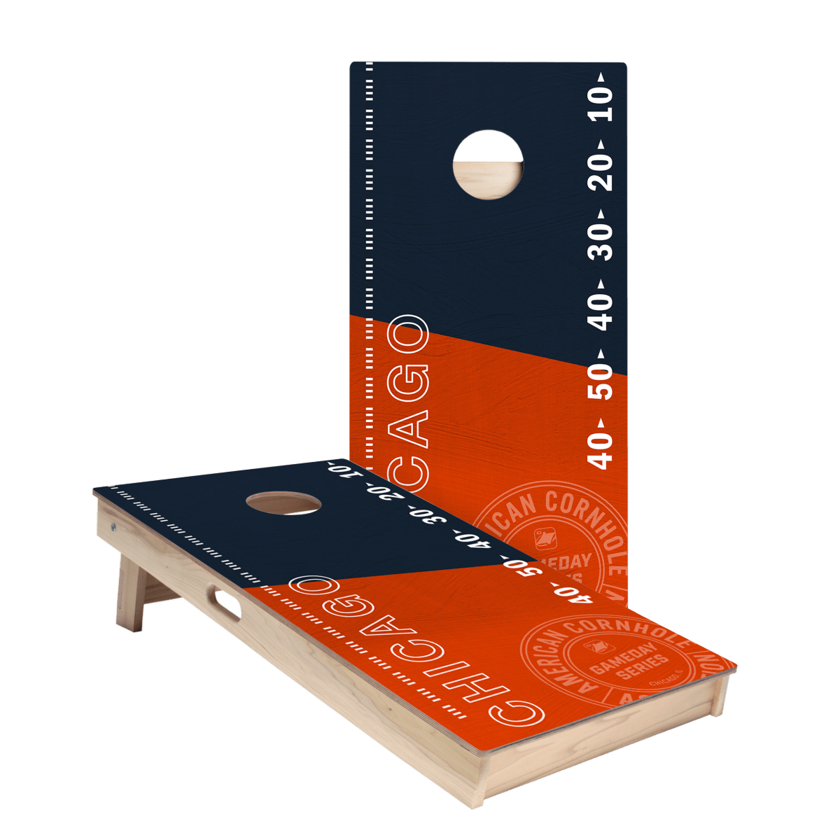 Chicago Football Gameday Stadium Star Cornhole Boards