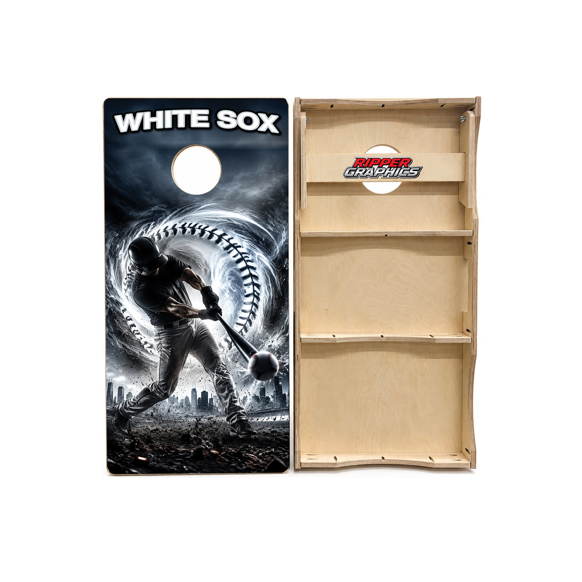 Chicago White Sox Baseball Inspired Cornhole Design product photo