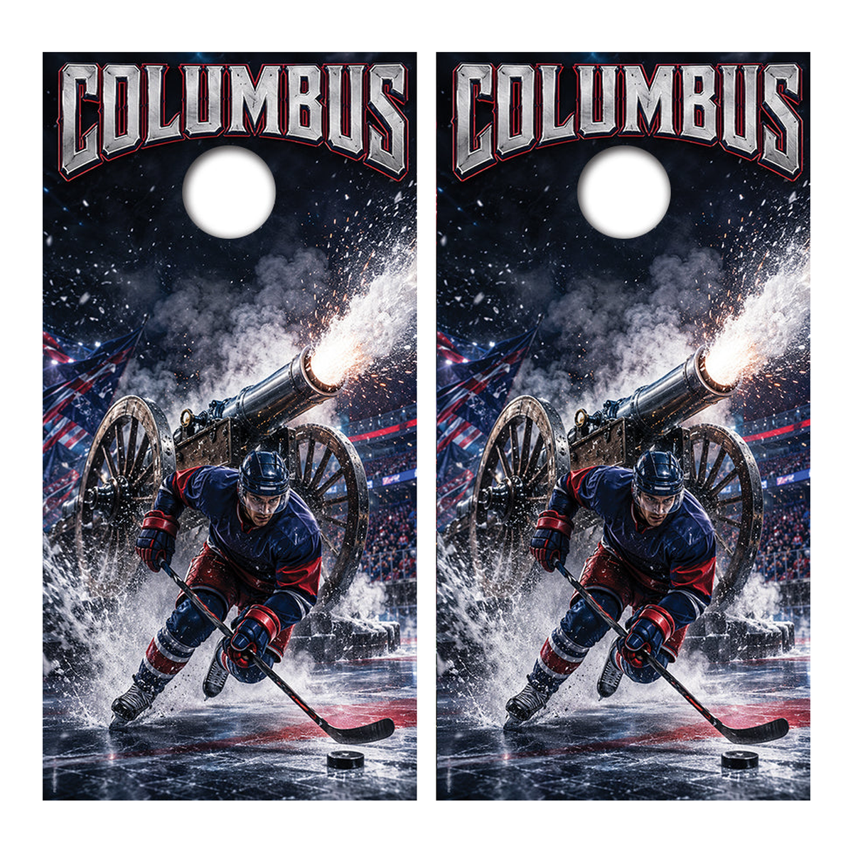 Columbus Blue Jackets Inspired Cornhole Design - Corn5158 - Great Call Athletics