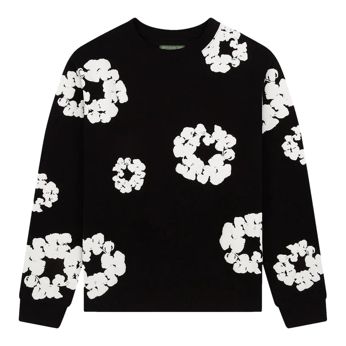Denim Tears Long Sleeve Cotton Wreath Tee Black