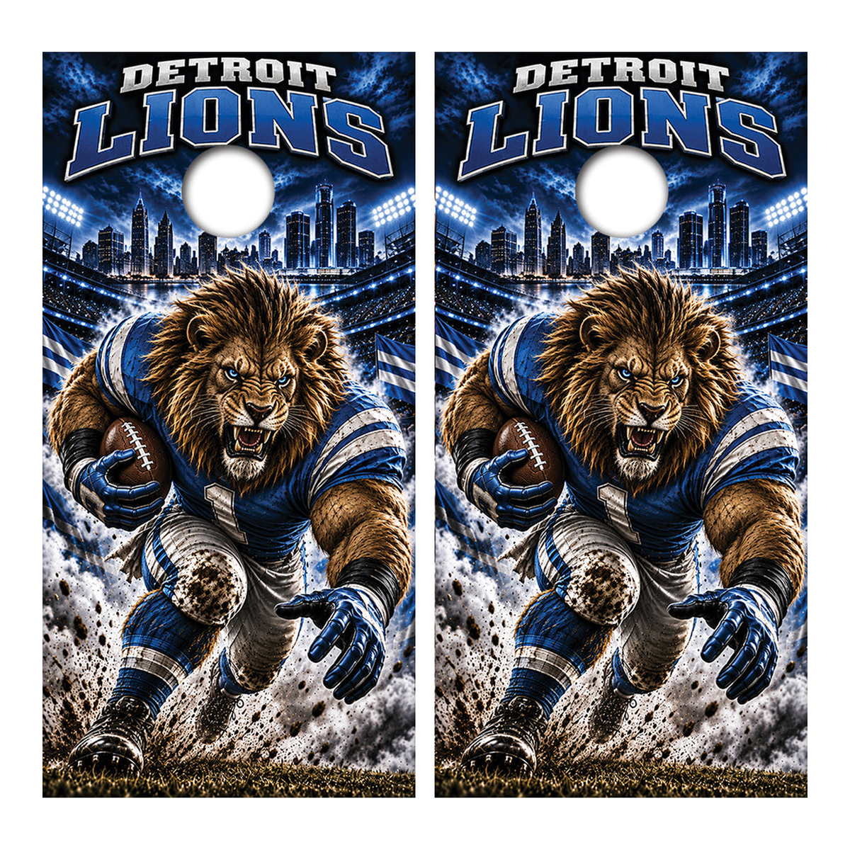 Detroit Lions Football Inspired Cornhole Design - Corn5264 - Great Call Athletics
