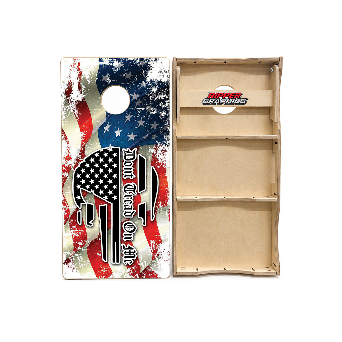 Don't Tread on Me Skull Flag Cornhole Design product photo
