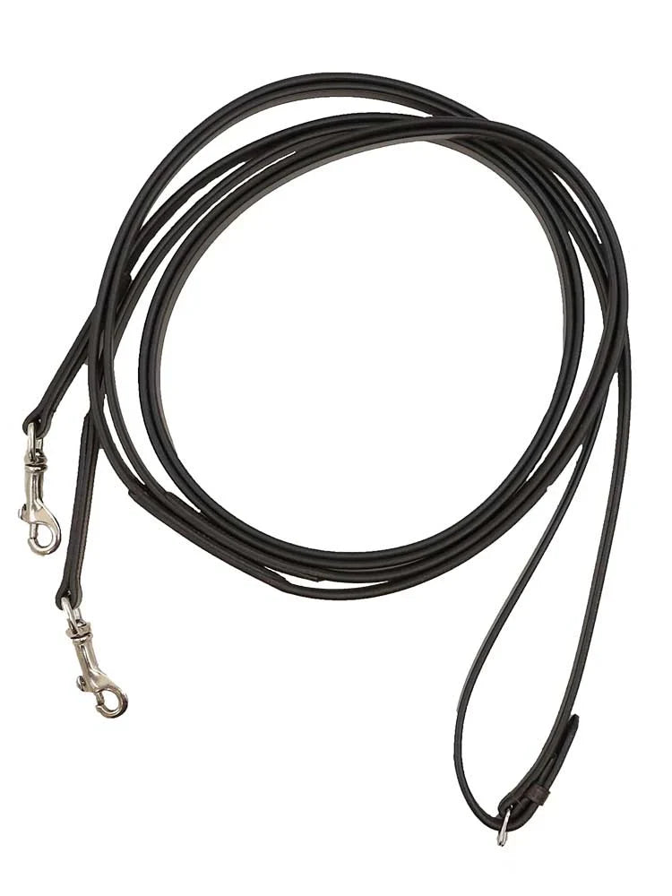 Leather Draw Reins with Snap Hooks and Girth Loop