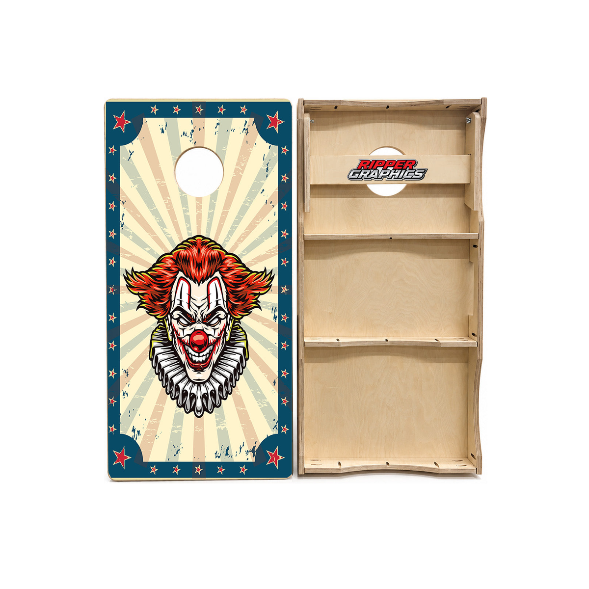 Evil Circus Clowns Cornhole Design product photo