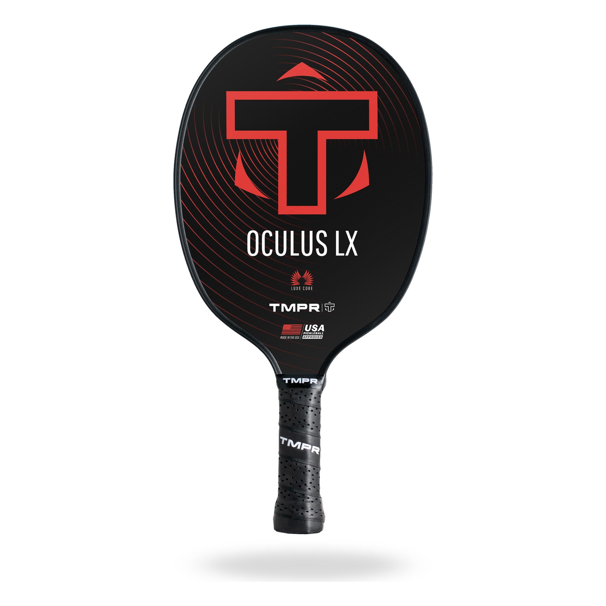 TMPR Oculus LX Pickleball Paddle in Red - Front View