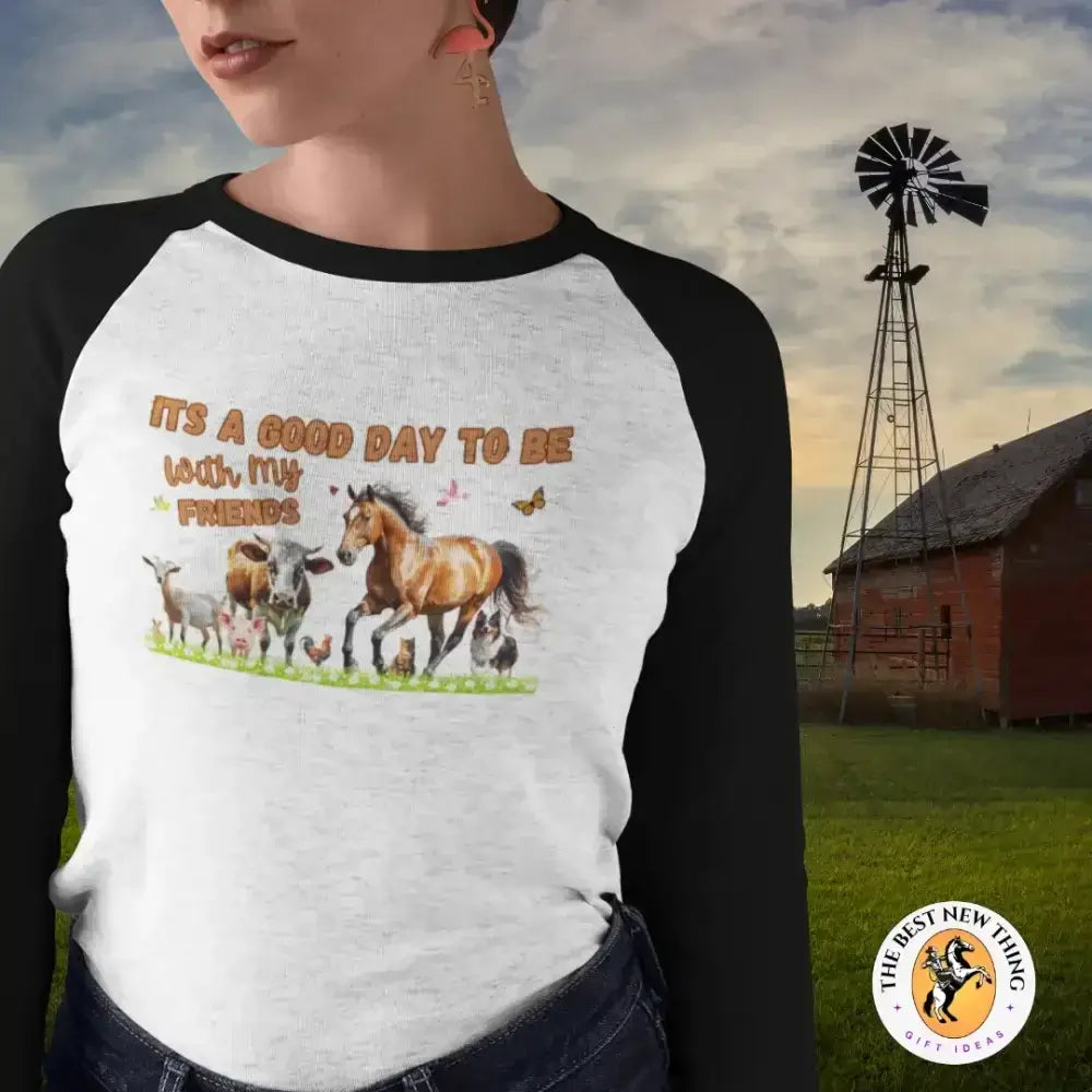 Farm Life Apparel Three-Quarter Sleeve Raglan Shirt, Gifts for Her
