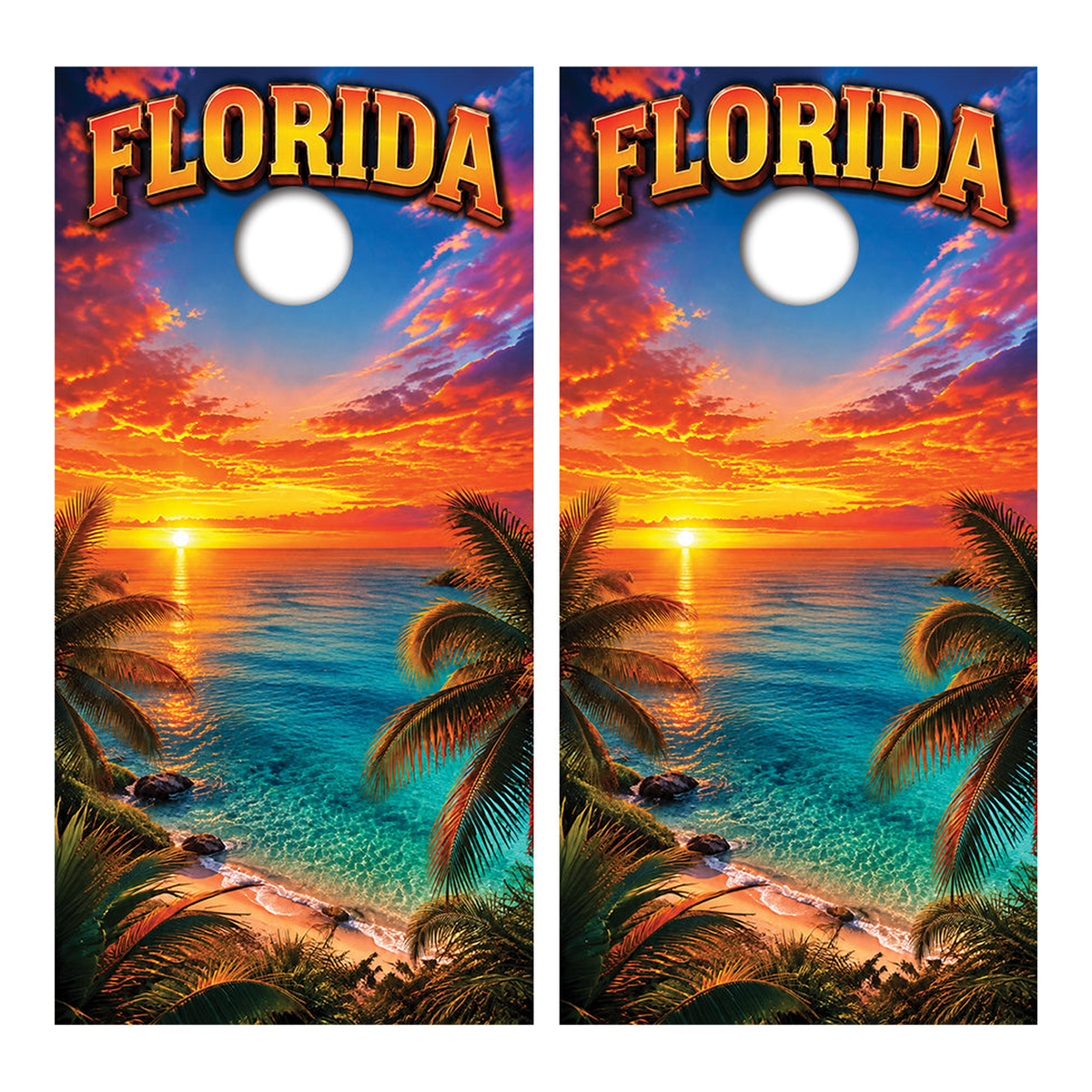 Florida Beach Destination Sunset Cornhole Design - Corn5123 - Great Call Athletics
