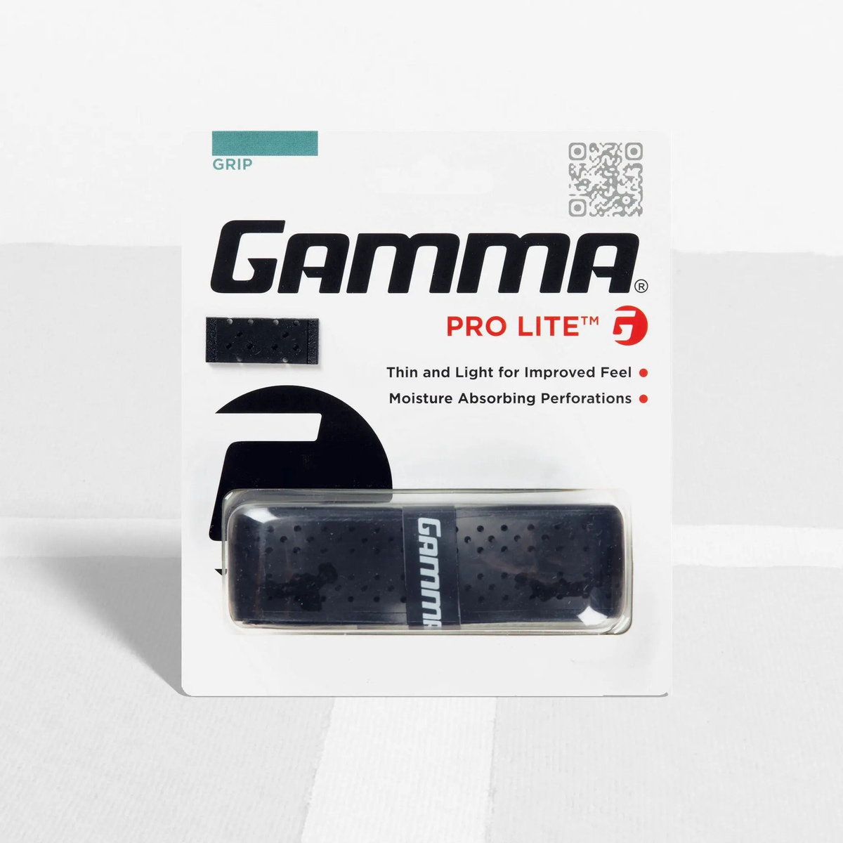 Lightweight replacement grip for pickleball paddles featuring a perforated surface for moisture absorption and improved feel.