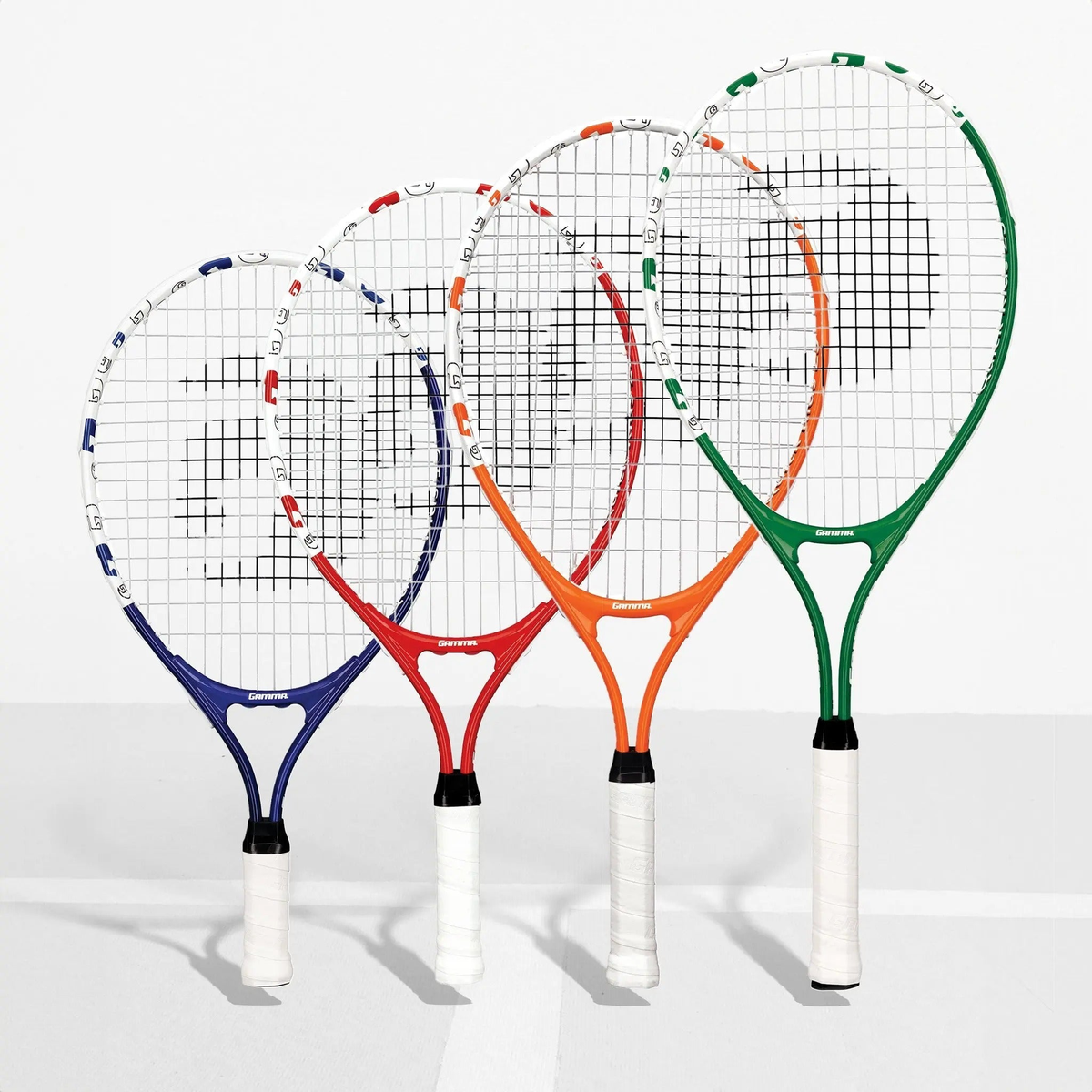 Junior tennis racquet designed for young players, featuring a lightweight frame and smaller grip for easier handling and skill development.