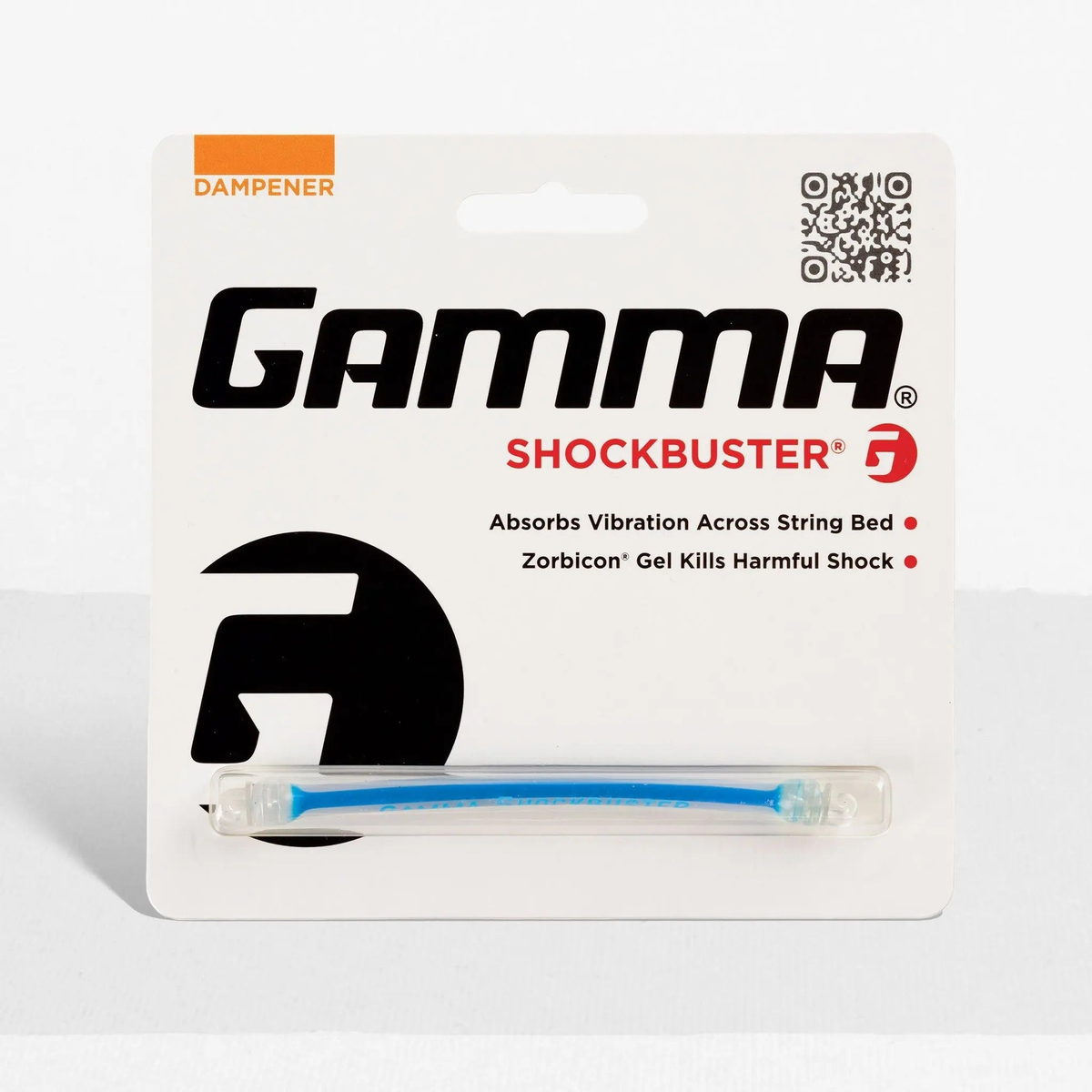 Tennis string dampener designed to reduce vibration and absorb shock for improved comfort and feel during play.