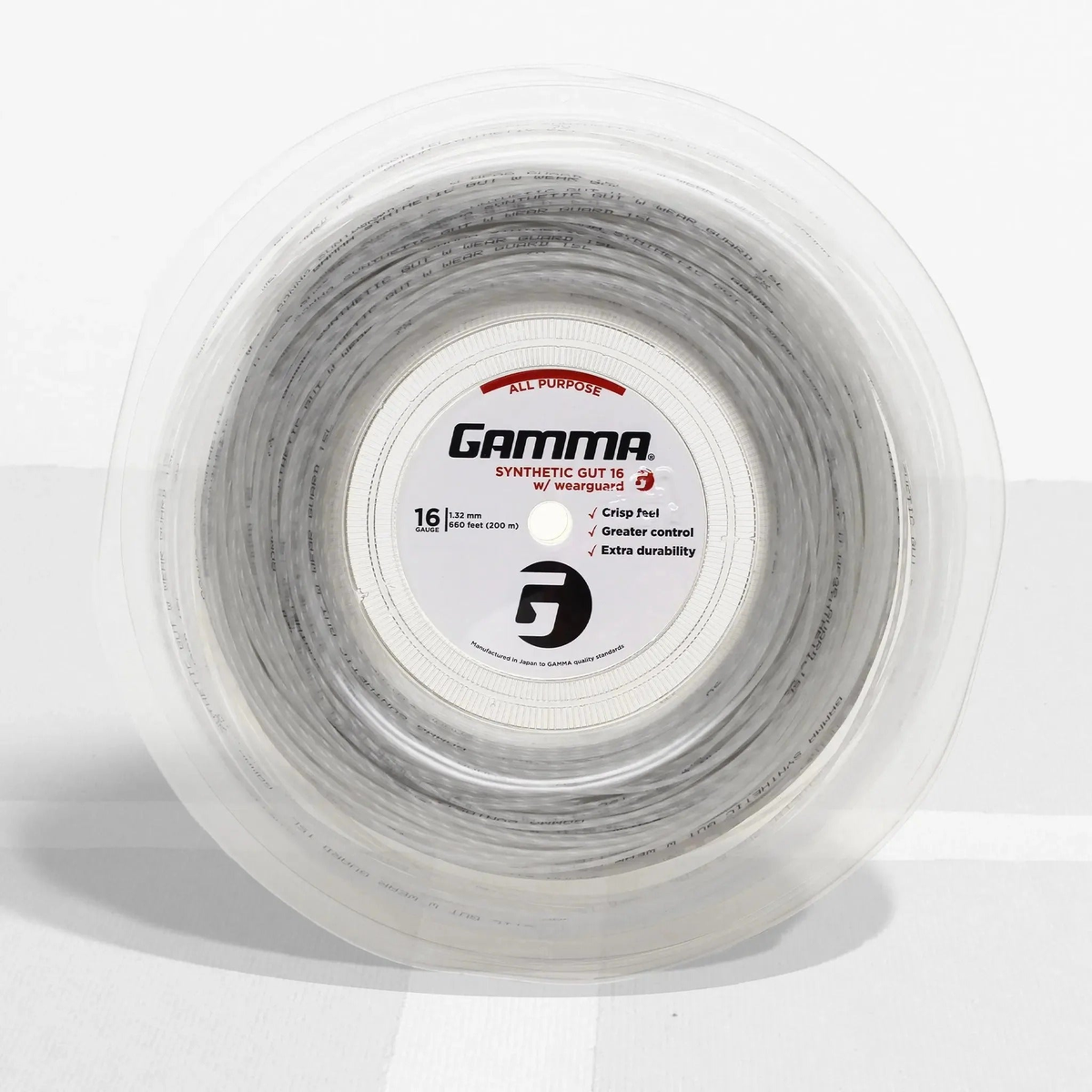 Tennis racket synthetic gut string reel with wear-resistant construction, designed for durability, control, and consistent performance.
