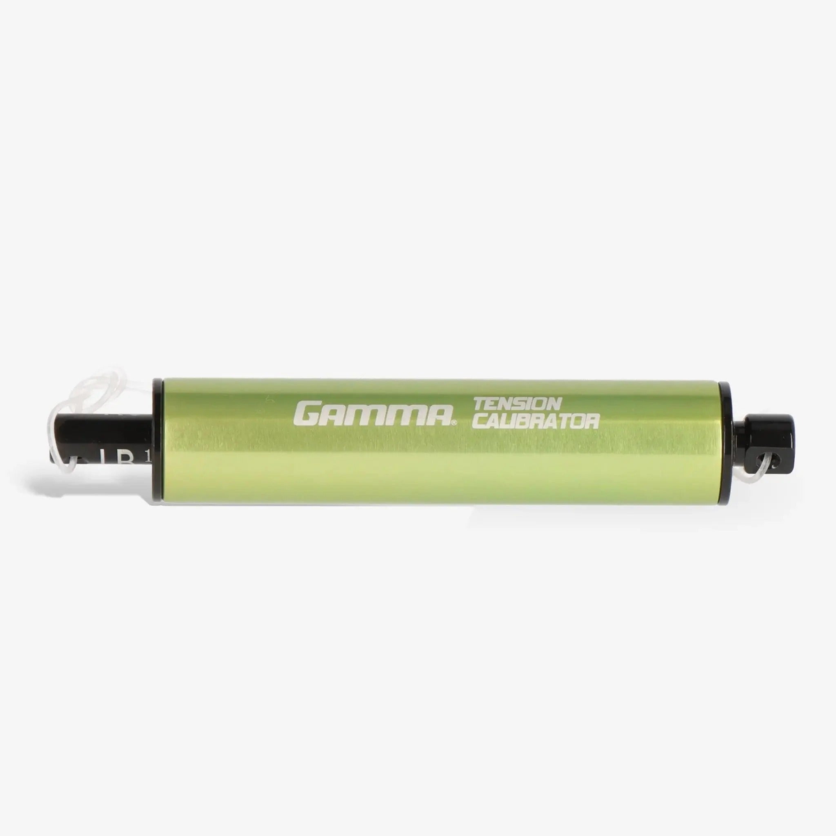 Tennis stringing tension calibrator tool with a cylindrical body and measurement scale, designed to check and adjust stringing machine accuracy.