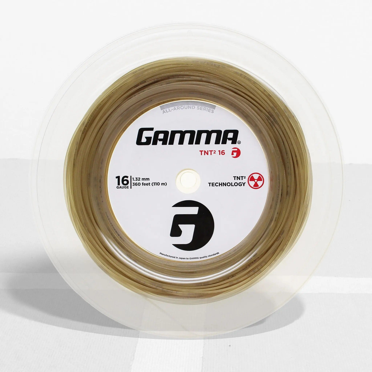 Tennis racket string reel designed for all-around performance, offering durability, playability, and consistent feel during use.