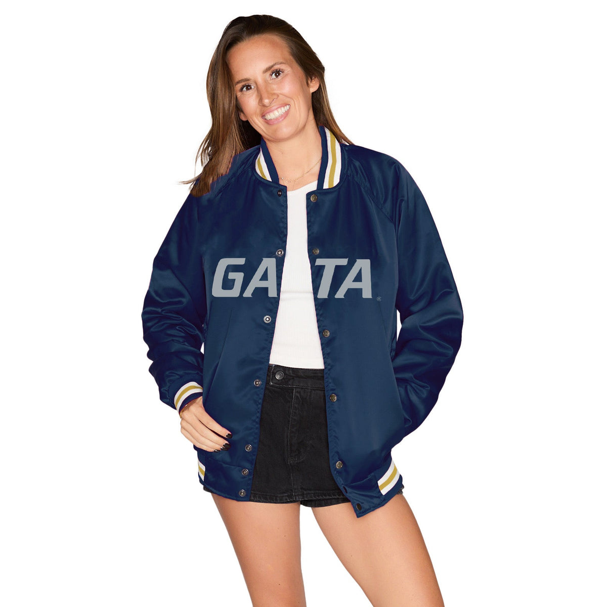 Georgia Southern Satin Letterman Bomber Jacket