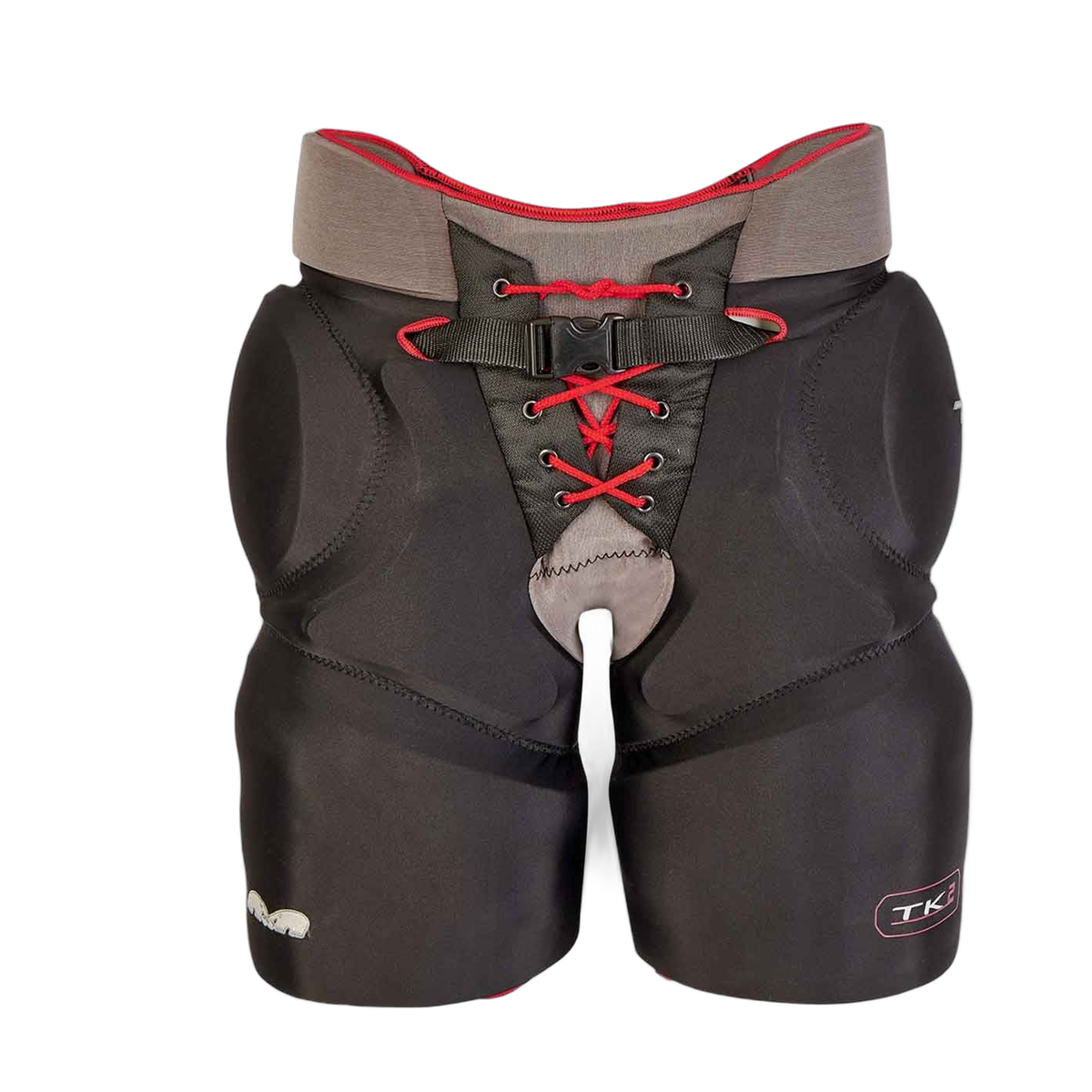 TK2 safety pants featuring high-density padding and a secure lace-up and buckle system to provide superior protection, stability, and comfort for goalkeepers