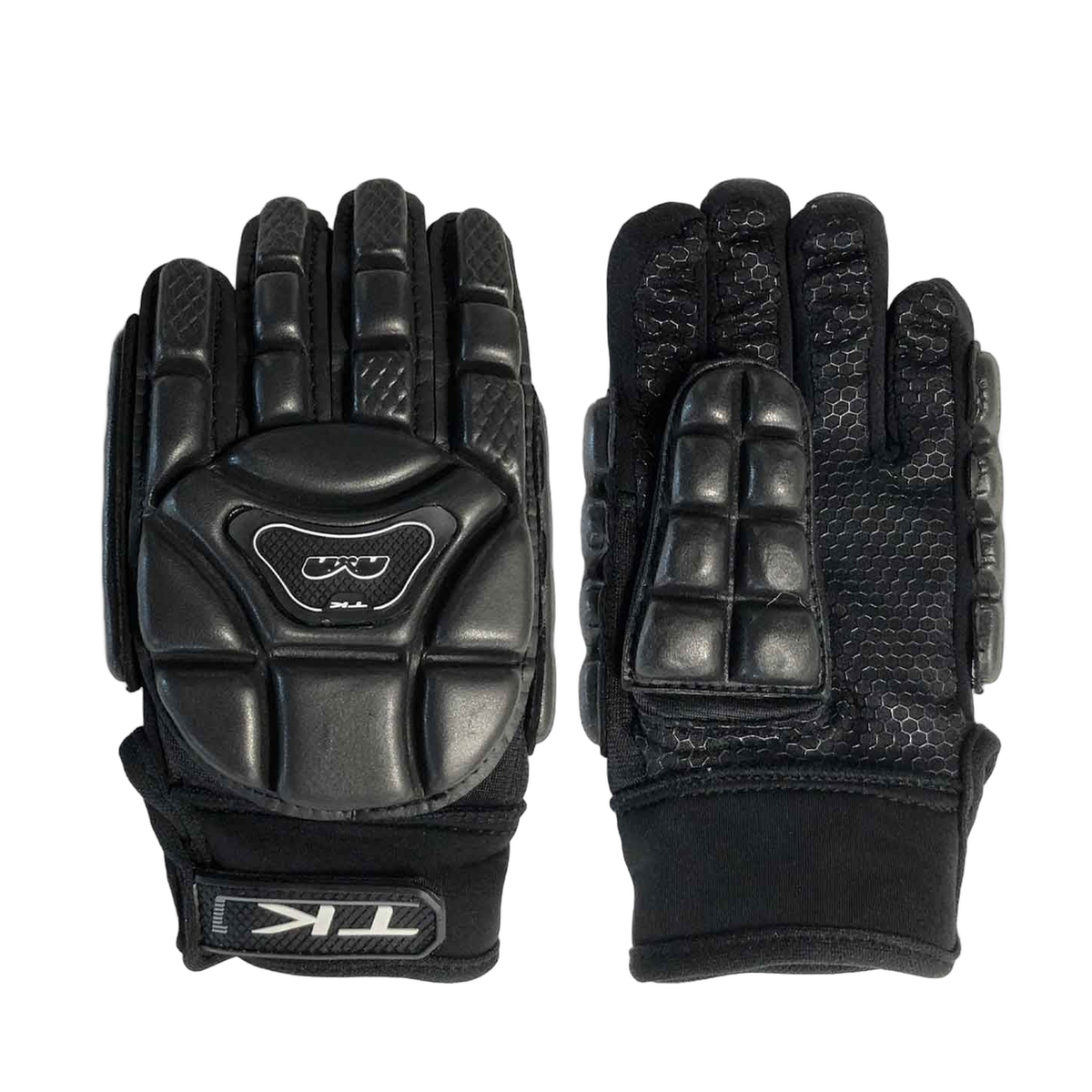 TK1 indoor field hockey glove with full finger padding and reinforced backhand protection