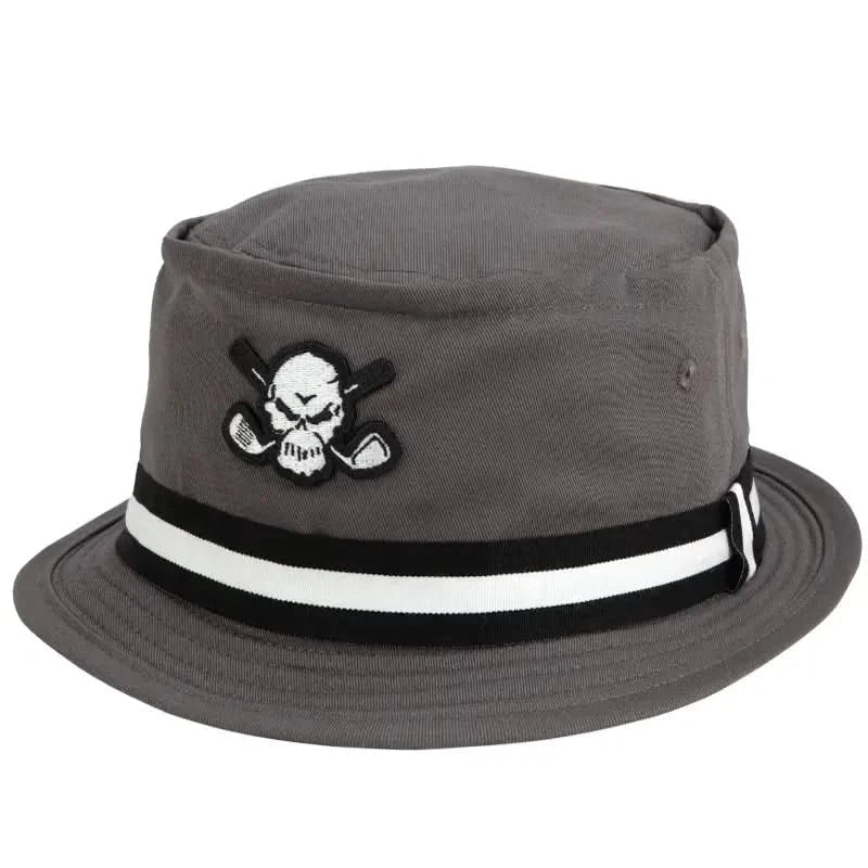 Premium Bucket Golf Hat w/ Skull (Charcoal)