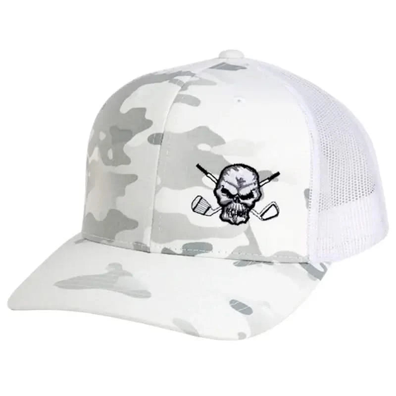Camo Trucker Golf Hat (White) by Tattoo