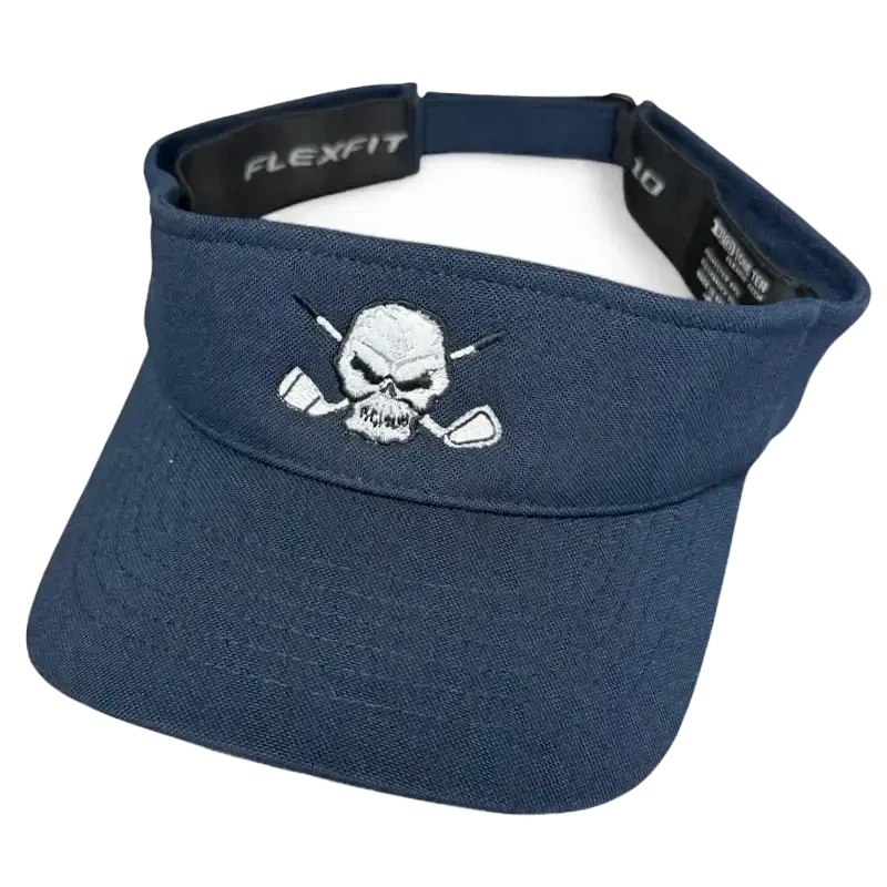 Golf Visor with Skull Design - Navy