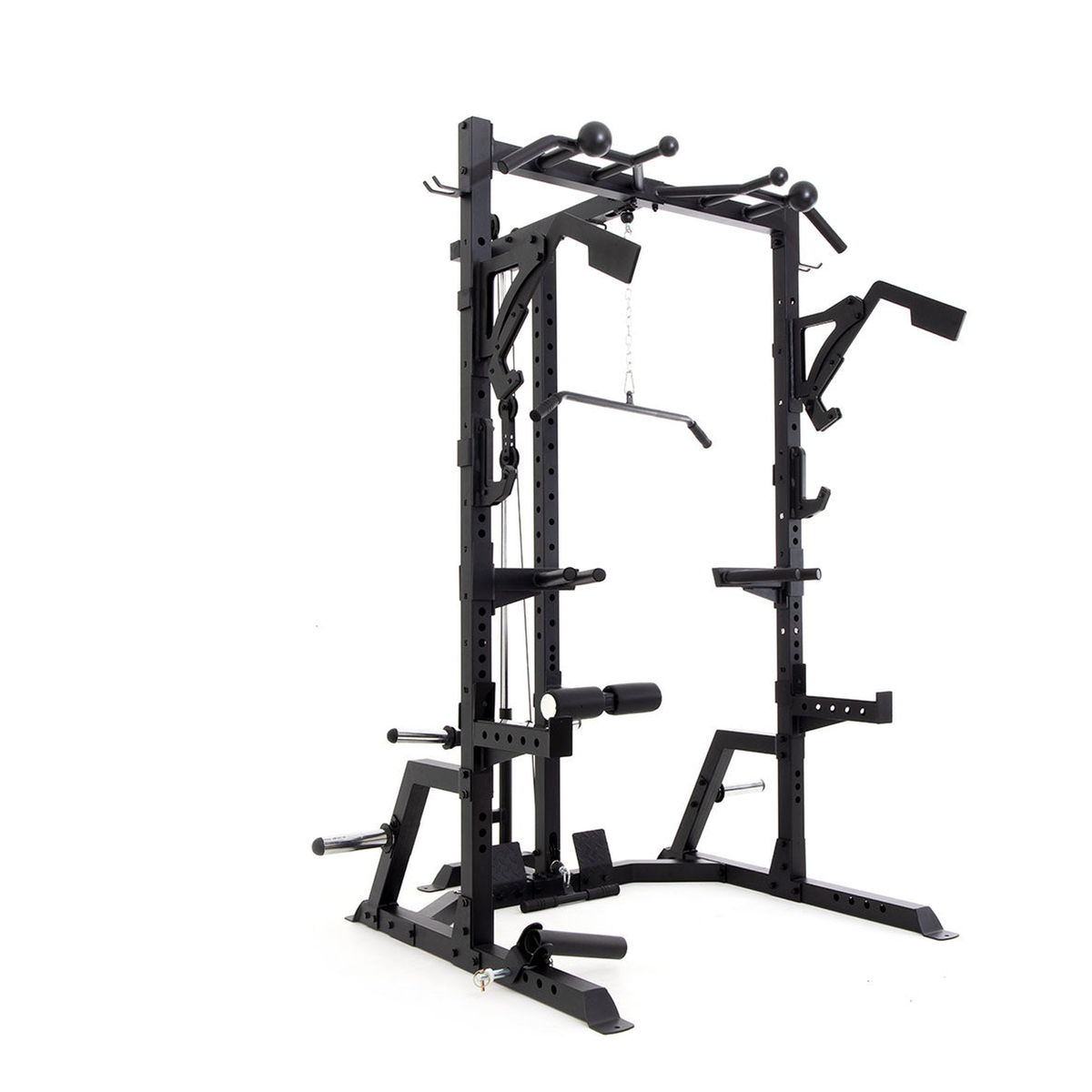 Half Power Rack With Cable Machine Lateral Pull Down / Rower - Great Call Athletics