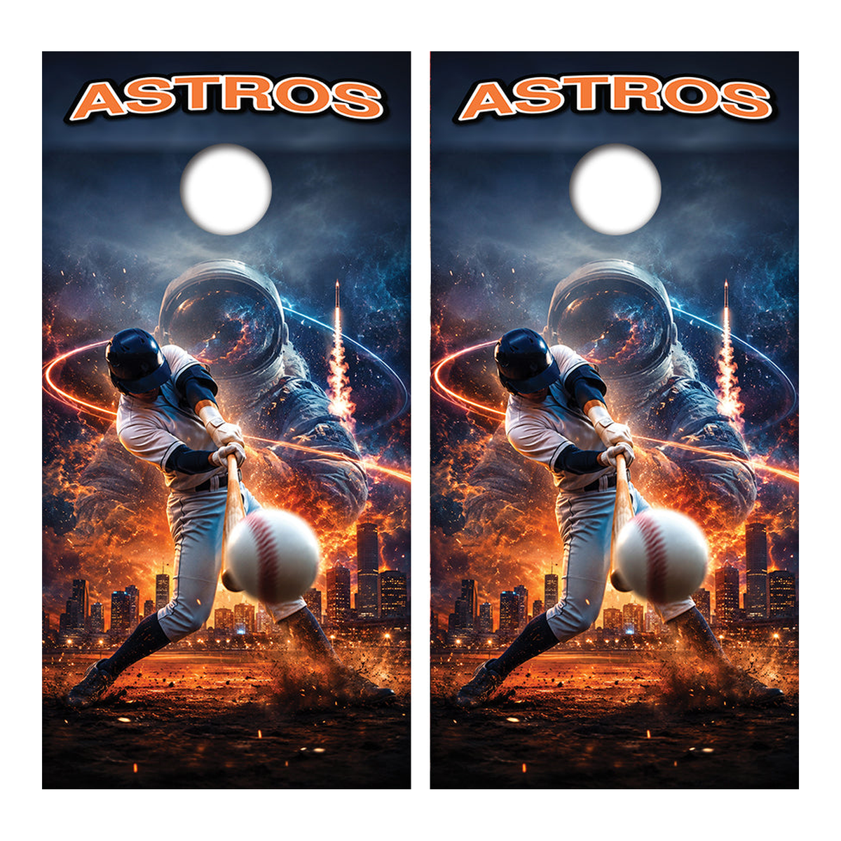 Houston Astros Baseball Inspired Cornhole Design - Corn5214 - Great Call Athletics