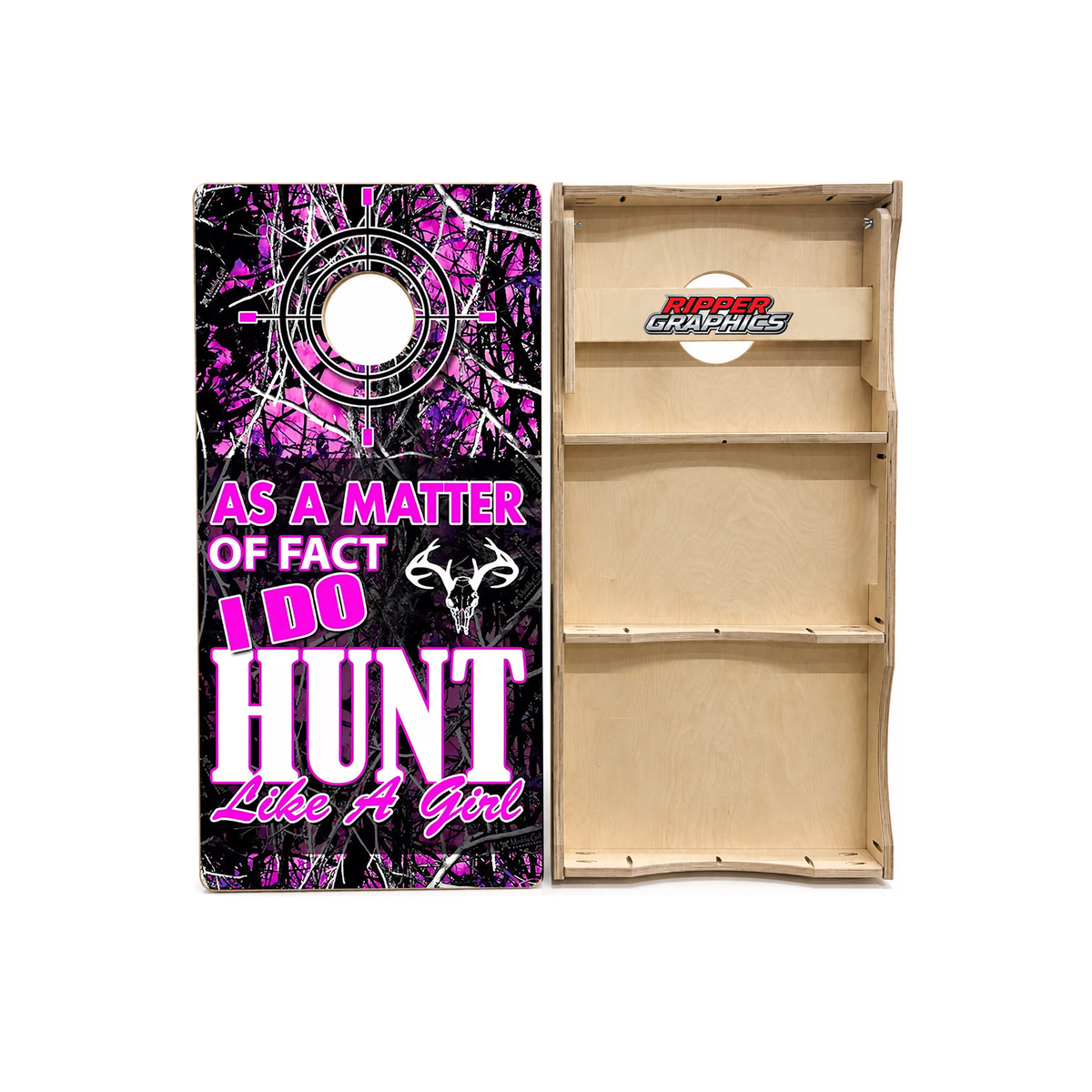 Hunt Like A Girl Cornhole Design product photo