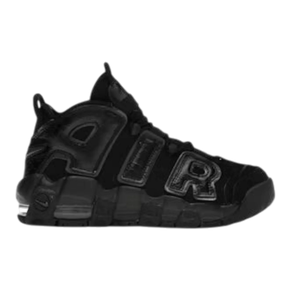Nike Air More Uptempo Big Kids' (GS) Sneakers — Black/White Leather