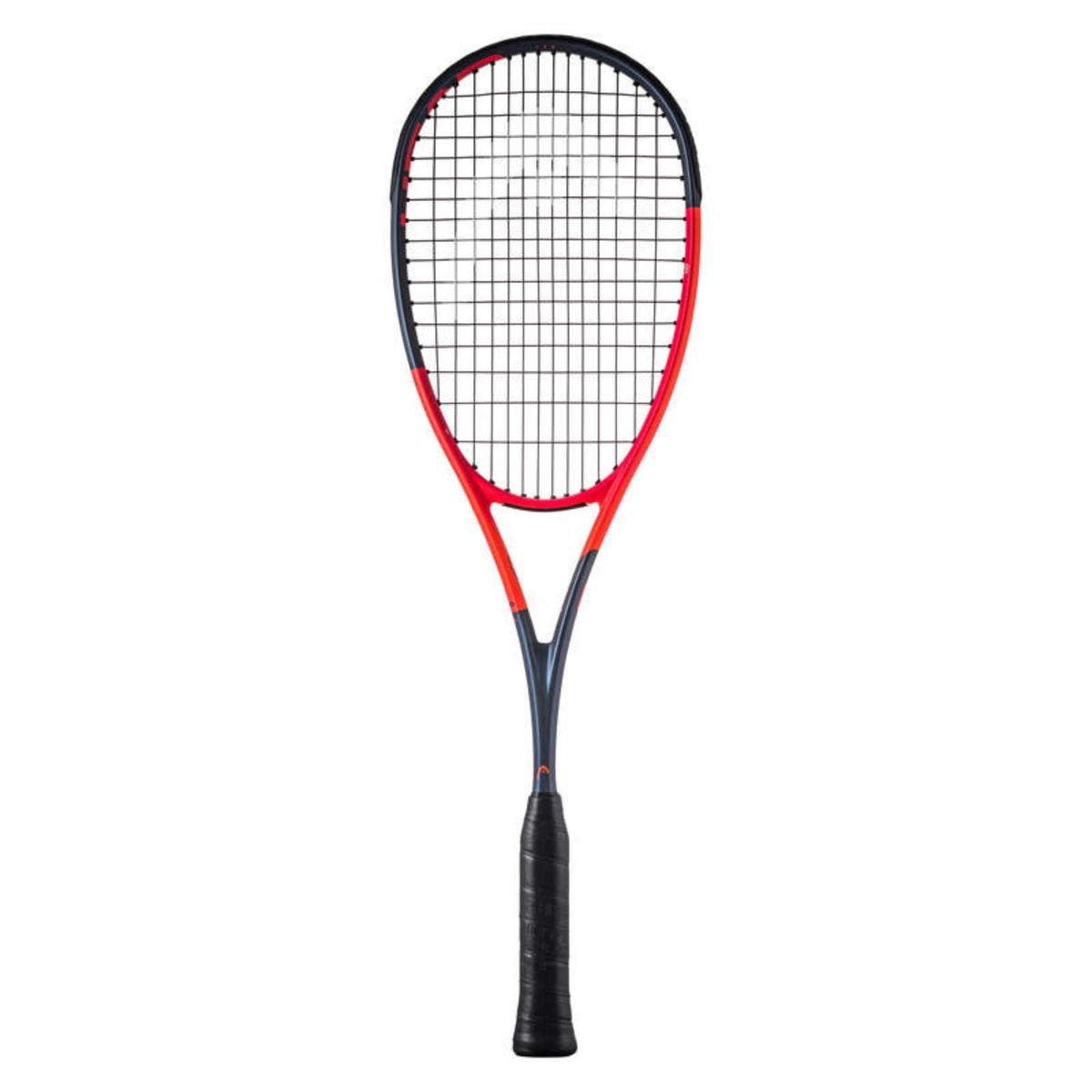 Head Radical tennis racket in red and black, full front view.